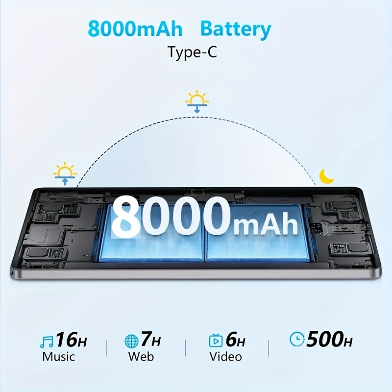 شاشة عالية الدقة 10.1 بوصة مع 8 جيجابايت + 128 جيجابايت مزودة بذاكرة Snapdragon 888، بطارية 8000 مللي أمبير، كاميرا مزدوجة 16 ميجابكسل + 32 ميجابكسل، شبكة Wi-Fi 7، اتصال 5G، نظام تشغيل أندرويد 13، لوحة مفاتيح، ماوس، حافظة للتابلت، قلم تعمل باللمس، فيلم واقي، جهاز لوحي، باد، جهاز لوحي، باد - الصورة 7