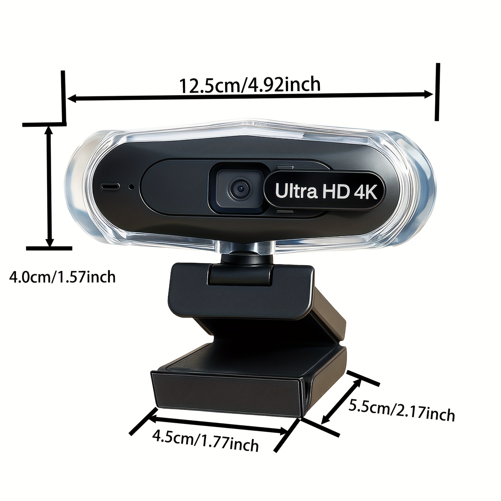 كاميرا EXHQDR RGB 4K مع ميكروفون تلقائي للتوجيه والتعديل على الضوضاء، كاميرا HD تعمل بمنفذ USB للألعاب/الاجتماعات/بث مباشر، EXHQDR، كاميرا ويب للكمبيوتر، كاميرا ويب للبث، كاميرا ويب للكمبيوتر مع ميكروفون، كاميرا للبث، كاميرا ويب K للكمبيوتر - الصورة 2