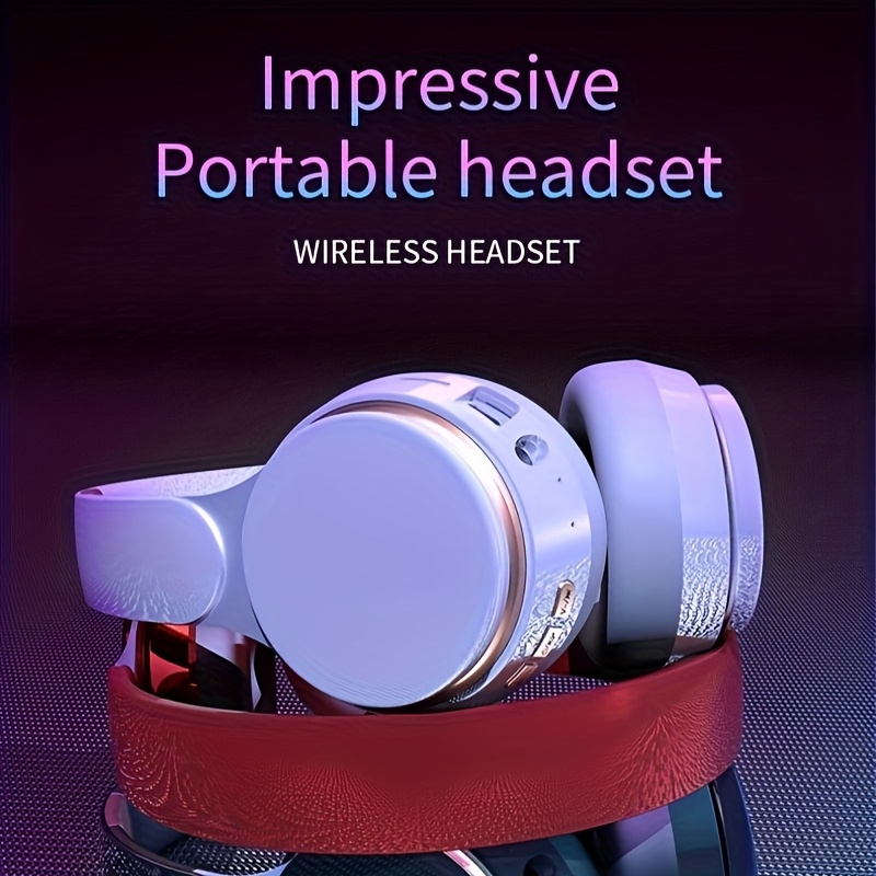 سماعات رأس لاسلكية 07S فوق الأذن - أسود أنيق مع LED أزرق، صوت عالي الوضوح، عمر بطارية طويل، تصميم قابل للتعديل ومحمول للرياضات الخارجية، التنقل، والتخييم، سماعات لاسلكية - الصورة 6