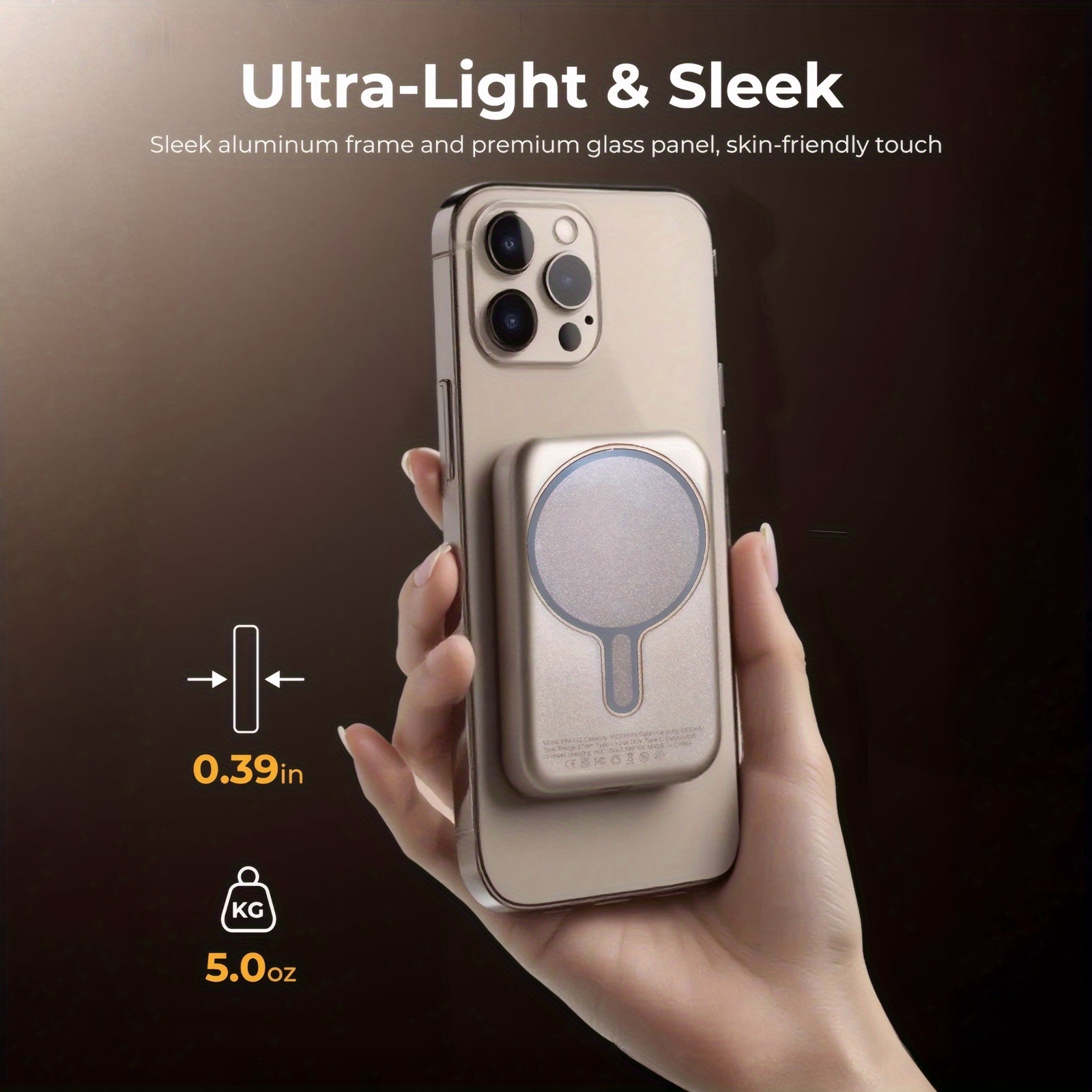 بطارية خارجية لاسلكية مغناطيسية بسعة 10000 مللي أمبير، بنك طاقة شحن سريع 20 واط USB C بطارية محمولة متوافقة مع الكابلات المتكاملة بنك طاقة USB C 2، 4 أمبير شحن سريع محمول مع شاحن محمول لهواتف for iphone 15/14/13/12/Pro/Max/Mini