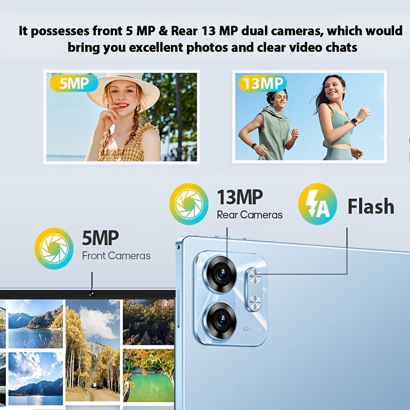 جهاز لوحي 10.1 بوصة 14 5G/4G LTE، ذاكرة وصول عشوائي 8 جيجابايت، سعة تخزين 128 جيجابايت، بطارية 6800 مللي أمبير، شريحتين، قلم ستايلس، متوافق مع لوحة المفاتيح والماوس، شاشة AMOLED عالية الدقة، سريع، جهاز لوحي لـ s & (حزمة هدايا) - الصورة 6