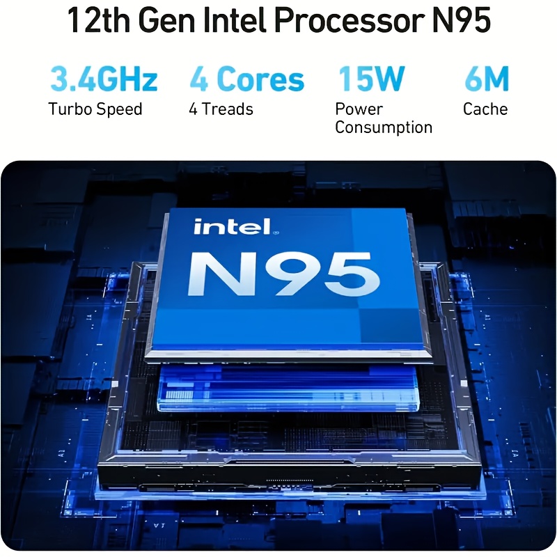 جهاز كمبيوتر محمول فائق النحافة 15.6 بوصة من MetalStyle | الجيل الثاني N95 (حتى 2.9 جيجا هرتز) | 16 جيجابايت + 1 تيرابايت | لوحة مفاتيح بصمة الإصبع 1920x1080 IPS FHD | مكبرات صوت ستيريو رباعية | هدايا مفاجئة للأصدقاء والعائلة في الحياة اليومية | يشمل محول | عمر بطارية لمدة ثماني ساعات، جهاز محمول، تصميم أنيق، بناء متين، شاشة عالية الدقة، لعشاق التكنولوجيا - الصورة 7