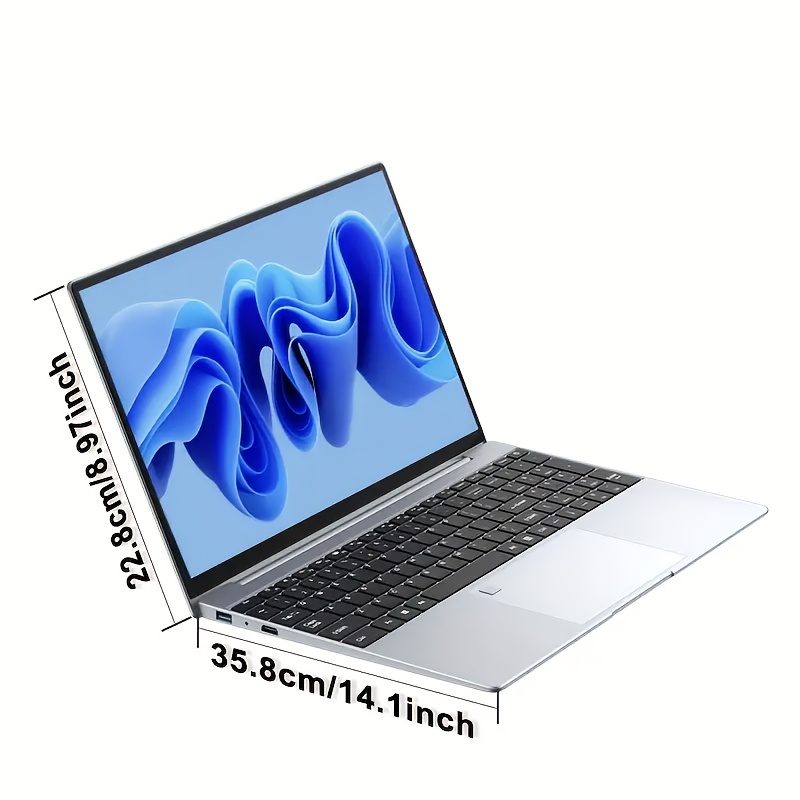 جهاز كمبيوتر محمول فائق النحافة 15.6 بوصة من MetalStyle | الجيل الثاني N95 (حتى 2.9 جيجا هرتز) | 16 جيجابايت + 1 تيرابايت | لوحة مفاتيح بصمة الإصبع 1920x1080 IPS FHD | مكبرات صوت ستيريو رباعية | هدايا مفاجئة للأصدقاء والعائلة في الحياة اليومية | يشمل محول | عمر بطارية لمدة ثماني ساعات، جهاز محمول، تصميم أنيق، بناء متين، شاشة عالية الدقة، لعشاق التكنولوجيا - الصورة 3