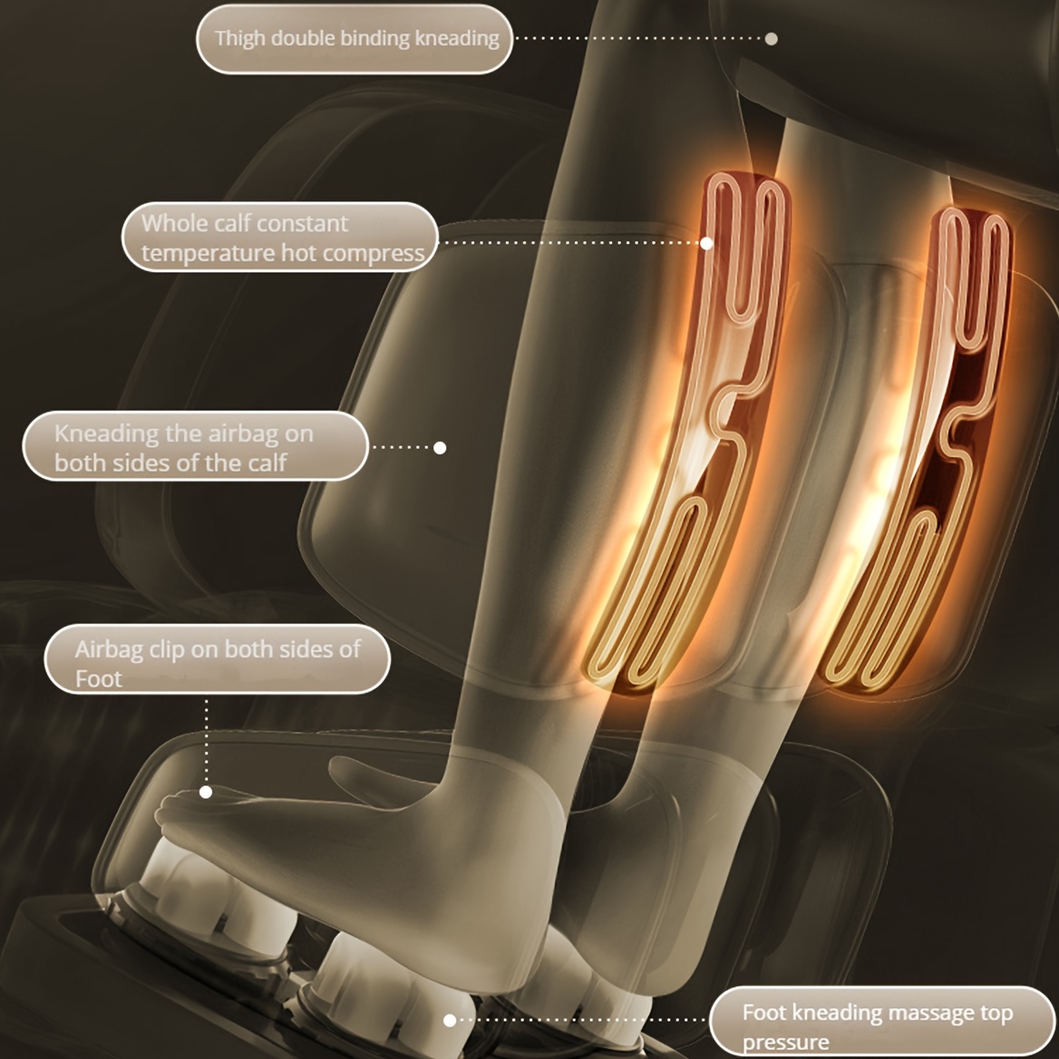 كرسي تدليك كامل الجسم مع مسار SL وكرسي استرخاء بجاذبية صفرية - تحكم صوتي بالذكاء الاصطناعي، سماعة لاسلكية، شاشة LCD، جهاز تحكم عن بعد لاسلكي، نظام تدليك، تصميم مريح مع عثماني - بناء متين للمنزل، الصالة، المكتب - متوافق مع Alexa/Siri/Assistant - تنجيد صناعي، متوافق مع الأرضيات الصلبة، تركيب سهل متضمن، طاولة تدليك، كرسي تدليك، أريكة تدليك - الصورة 3