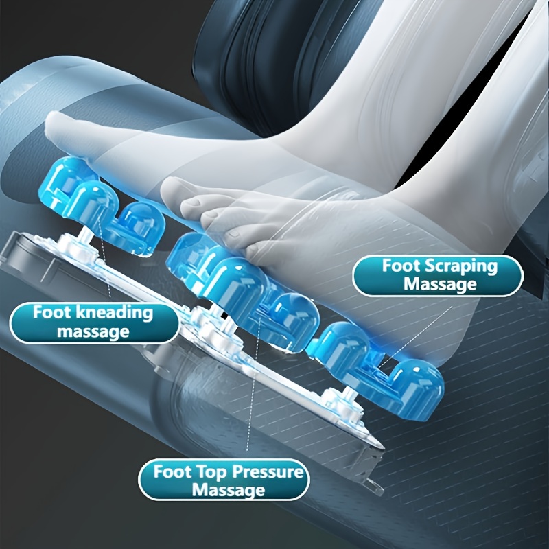 كرسي تدليك كامل الجسم مع مسار SL وكرسي استرخاء بجاذبية صفرية - تحكم صوتي بالذكاء الاصطناعي، سماعة لاسلكية، شاشة LCD، جهاز تحكم عن بعد لاسلكي، نظام تدليك، تصميم مريح مع عثماني - بناء متين للمنزل، الصالة، المكتب - متوافق مع Alexa/Siri/Assistant - تنجيد صناعي، متوافق مع الأرضيات الصلبة، تركيب سهل متضمن، طاولة تدليك، كرسي تدليك، أريكة تدليك - الصورة 7