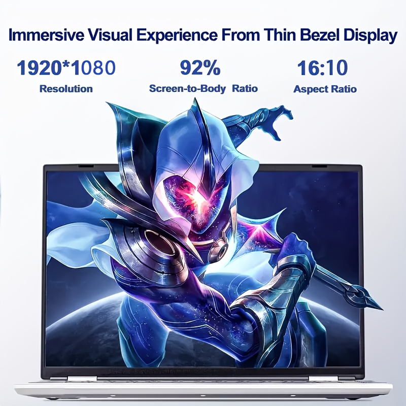 2025 جديد - كمبيوتر محمول 15.6 بوصة - 1TB SSD، 16GB ذاكرة وصول عشوائي مزدوجة القناة، معالج Intel N95 (حتى 2.9 جيجاهرتز)، شاشة 1080P Full HD، لوحة مفاتيح بإضاءة خلفية، أمان بصمة، كاميرا ويب، USB 3.0 & WiFi - كمبيوتر مكتبي, آلة الأعمال,دفتر حديث,تصميم أنيق,بناء فاخر,أجهزة موثوقة,العاملين عن بُعد - الصورة 5