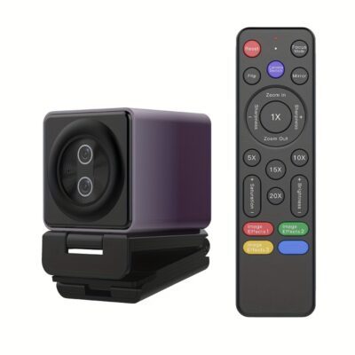 كاميرا بث مباشر بدقة 4K مع تكبير 20x، وحامل مغناطيسي، وطول وغامض، ووازن أبيض، وتصوير فيديو بدقة 4K – شحن عبر USB، تركيز يدوي، تحكم في ووازن الأبيض للبث المباشر والتسجيل، كاميرا متعددة الاستخدامات، كاميرا ويب حديثة، عدسة عالية الجودة