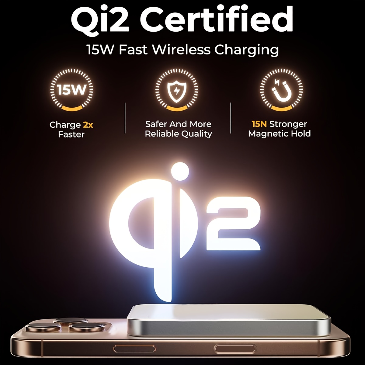 بطارية خارجية لاسلكية مغناطيسية بسعة 10000 مللي أمبير، بنك طاقة شحن سريع 20 واط USB C بطارية محمولة متوافقة مع الكابلات المتكاملة بنك طاقة USB C 2، 4 أمبير شحن سريع محمول مع شاحن محمول لهواتف for iphone 15/14/13/12/Pro/Max/Mini - الصورة 3