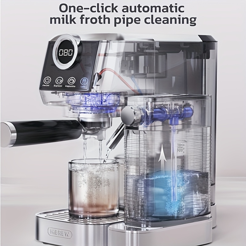 ماكينة إسبريسو نصف أوتوماتيكية HiBREW بضغط 20 بار مع خزان حليب لصنع الكابتشينو H13A، ماكينة إسبريسو محمولة، ماكينة قهوة إسبريسو محمولة، ماكينة قهوة إسبريسو مع مطحنة، ماكينة قهوة إسبريسو، ماكينة إسبريسو مع مطحنة، معدات الباريستا، صانع الكابتشينو، إسبريسو مدمج، صانع قهوة حديث، تصميم متين، أداء موثوق، مضرب حليب مرفق، للاستخدام المكتبي، لعشاق القهوة - الصورة 5