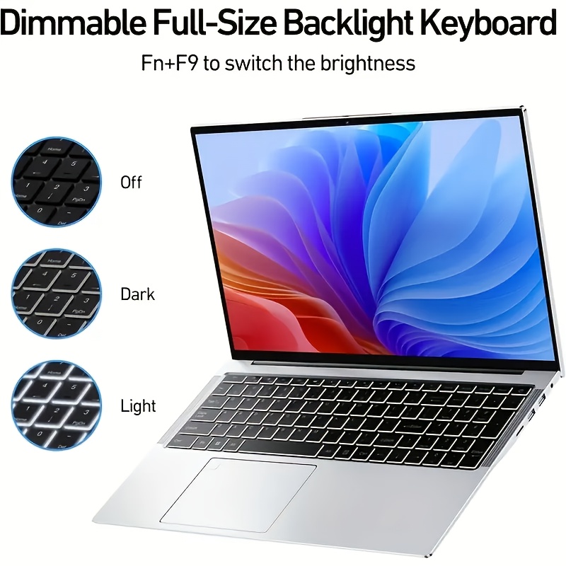 2025 جديد - كمبيوتر محمول 15.6 بوصة - 1TB SSD، 16GB ذاكرة وصول عشوائي مزدوجة القناة، معالج Intel N95 (حتى 2.9 جيجاهرتز)، شاشة 1080P Full HD، لوحة مفاتيح بإضاءة خلفية، أمان بصمة، كاميرا ويب، USB 3.0 & WiFi - كمبيوتر مكتبي, آلة الأعمال,دفتر حديث,تصميم أنيق,بناء فاخر,أجهزة موثوقة,العاملين عن بُعد - الصورة 8