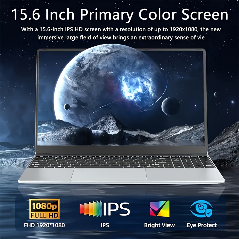2025 جديد - كمبيوتر محمول 15.6 بوصة - 1TB SSD، 16GB ذاكرة وصول عشوائي مزدوجة القناة، معالج Intel N95 (حتى 2.9 جيجاهرتز)، شاشة 1080P Full HD، لوحة مفاتيح بإضاءة خلفية، أمان بصمة، كاميرا ويب، USB 3.0 & WiFi - كمبيوتر مكتبي, آلة الأعمال,دفتر حديث,تصميم أنيق,بناء فاخر,أجهزة موثوقة,العاملين عن بُعد - الصورة 9