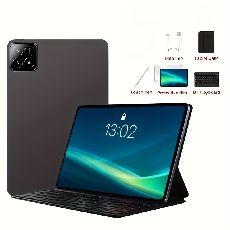 شاشة عالية الدقة 10.1 بوصة مع 8 جيجابايت + 128 جيجابايت مزودة بذاكرة Snapdragon 888، بطارية 8000 مللي أمبير، كاميرا مزدوجة 16 ميجابكسل + 32 ميجابكسل، شبكة Wi-Fi 7، اتصال 5G، نظام تشغيل أندرويد 13، لوحة مفاتيح، ماوس، حافظة للتابلت، قلم تعمل باللمس، فيلم واقي، جهاز لوحي، باد، جهاز لوحي، باد - الصورة 6