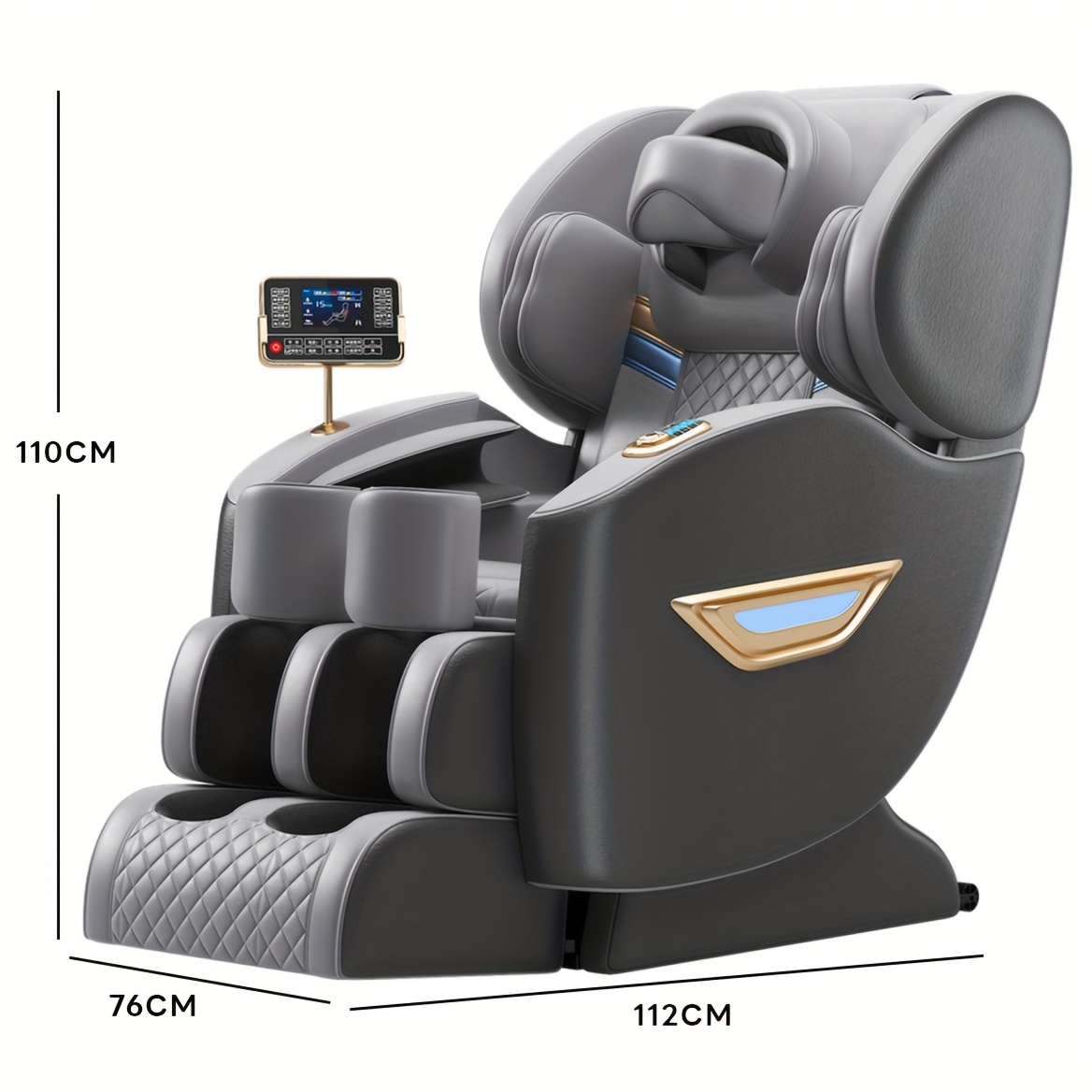 كرسي تدليك كامل الجسم مع مسار SL وكرسي استرخاء بجاذبية صفرية - تحكم صوتي بالذكاء الاصطناعي، سماعة لاسلكية، شاشة LCD، جهاز تحكم عن بعد لاسلكي، نظام تدليك، تصميم مريح مع عثماني - بناء متين للمنزل، الصالة، المكتب - متوافق مع Alexa/Siri/Assistant - تنجيد صناعي، متوافق مع الأرضيات الصلبة، تركيب سهل متضمن، طاولة تدليك، كرسي تدليك، أريكة تدليك - الصورة 2