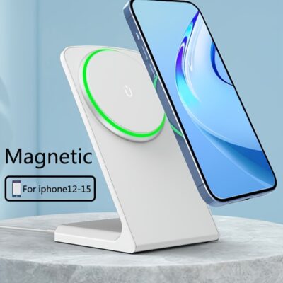 محطة شحن لاسلكية مغناطيسية، شاحن هاتف سريع الشحن لجهاز iPhone15/15PRO MAX 14/13/12 Series، شحن لاسلكي سريع 15W، قاعدة شحن سطح المكتب، شاحن هاتف محمول