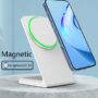 محطة شحن لاسلكية مغناطيسية، شاحن هاتف سريع الشحن لجهاز iPhone15/15PRO MAX 14/13/12 Series، شحن لاسلكي سريع 15W، قاعدة شحن سطح المكتب، شاحن هاتف محمول