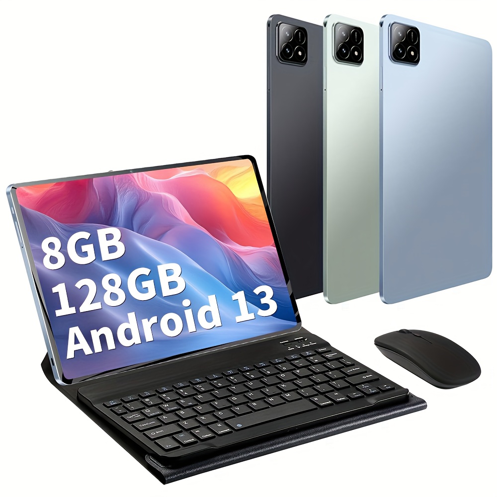 جهاز لوحي أندرويد 13 مقاس 10.1 بوصة مع معالج Snapdragon 888، ذاكرة وصول عشوائي 8 جيجابايت/ذاكرة تخزين 128 جيجابايت، بطارية 6800 مللي أمبير، واي فاي 5G، كاميرا مزدوجة (16 ميجابكسل + 32 ميجابكسل)، صوت رباعي، منفذ SIM وسريع - للألعاب والفيديو، جهاز لوحي للكمبيوتر