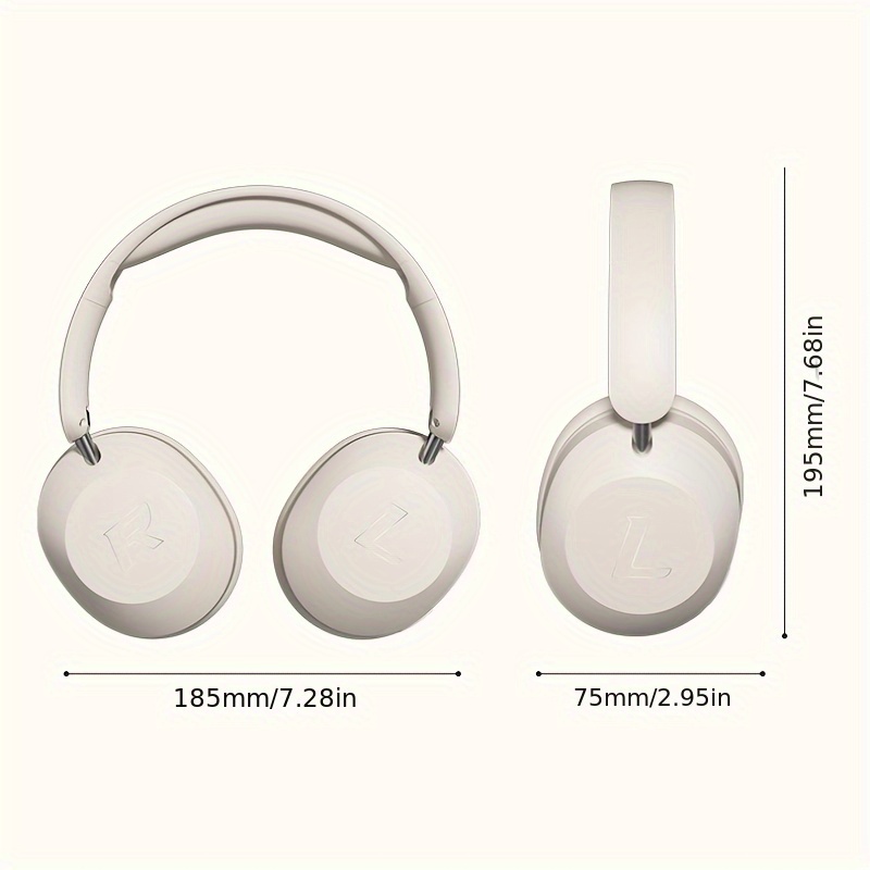 سماعة رأس لاسلكية بتصميم تخفيف الضغط، ميكروفون مدمج، تلسكوبية وقابلة للدوران بتصميم مسطح، سماعة رأس لاسلكية للألعاب للمكتب والسفر، منفذ شحن USB-C، تعديل التردد، قابلة للطي للرياضة/الألعاب/الخروج - الصورة 2