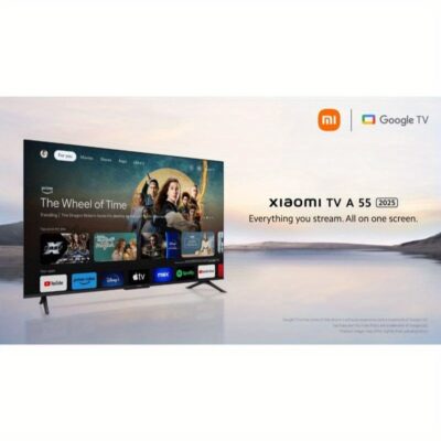 شاشة تلفزيون شاومي X 55 بوصة 2025 | جوجل تي في | شاشة 4K | صوت، DTS-X، و DTS Virtual:X | لمسة نهائية معدنية فاخرة | جهاز تحكم عن بعد لاسلكي بزاوية 360 درجة، جهاز منزلي ذكي، ترفيه منزلي، تصميم أنيق، لمسة نهائية أنيقة، تقنية متطورة، هيكل متين