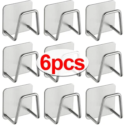 حامل إسفنجات للحوض من الفولاذ المقاوم للصدأ ، تصريف ذاتي اللصق ، رف تجفيف ، خطافات حائط منزلية ، منظم تخزين للمطبخ ، 1-5