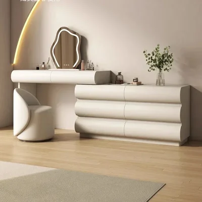 حاوية كرسي مرآة الغرور الجدول الفاخرة الشمال متعددة الوظائف الأوروبية دولاب الزينة المنظمون تخزين Meuble الأثاث