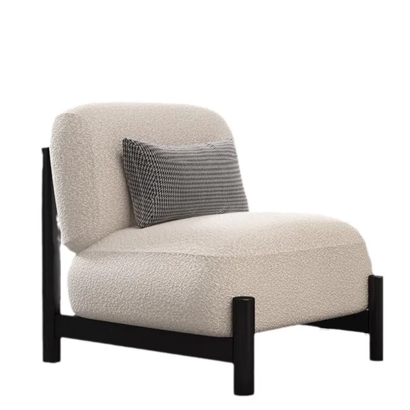 X&D الحليب النفط نمط غرفة المعيشة أريكة واحدة منزل صغير كرسي واحد وابي سابي نمط كسول كرسي الاستجمام أسلوب مصمم بسيط - الصورة 5