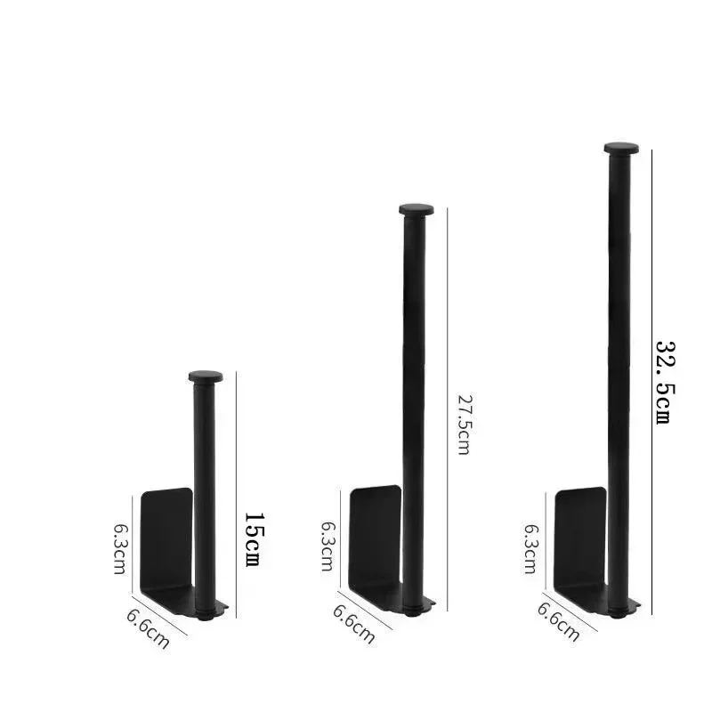 الفولاذ المقاوم للصدأ حامل المناشف الورقية الذاتي لاصق المرحاض حامل الورق الملفوف لا اللكم المطبخ الحمام إطالة تخزين الرف - الصورة 6