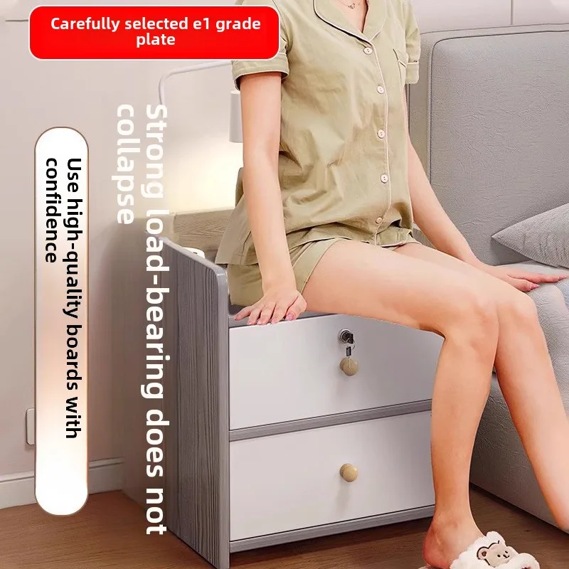 طاولة بجانب السرير بسيطة وحديثة وبسيطة للتخزين المنزلي الصغير 협탁Small خزانة خزانة رف أثاث غرفة النوم تأجير غرفة النوم منضدة - الصورة 2