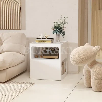 طاولة سرير بيضاء حديثة لغرفة النوم ، خزانة بجانب السرير ، خزانة تخزين لغرفة المعيشة ، أثاث منزلي ، جانب السرير