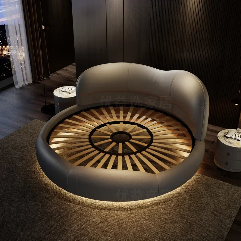 سرير بناتي بتصميم مزدوج فاخر لغرفة نوم الأطفال، إطار بسيط، سرير أوروبي من حصير التاتامي، أثاث خارجي خشبي إسكندنافي - الصورة 4