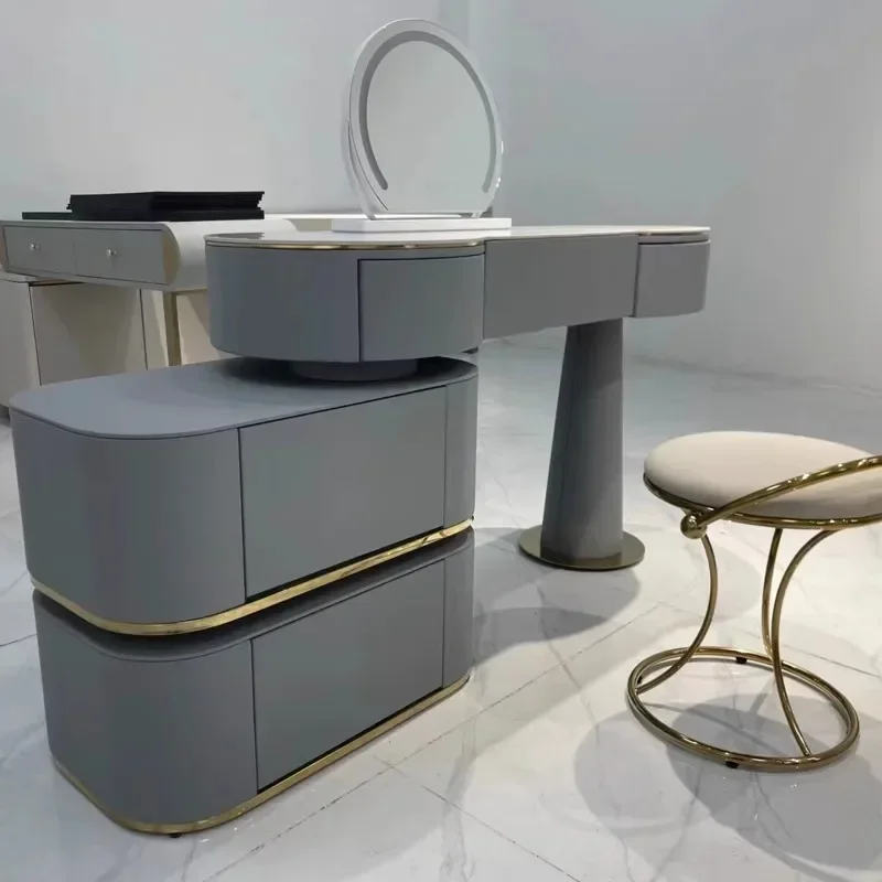 متعددة الوظائف غرفة نوم الغرور الجدول درج امرأة ماكياج خشبي سحر خلع الملابس الفاخرة الشمال Aparadores أثاث المنزل - الصورة 2