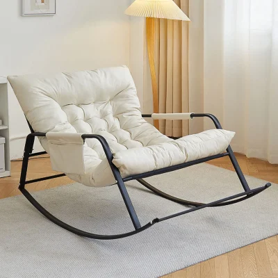 كرسي هزاز مزدوج قابل للطي ، تبريد مع دعامة ظهر ناعمة ، استراحة للاسترخاء للمنزل ، تخييم ، شقة ، غرفة معيشة ، أريكة كسولة