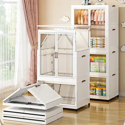 رف تخزين قابل للطي للغرفة ، رف تخزين بغطاء ، باب مزدوج ، خزانة ، لغرفة النوم ، غرفة الأطفال ، الدراسة