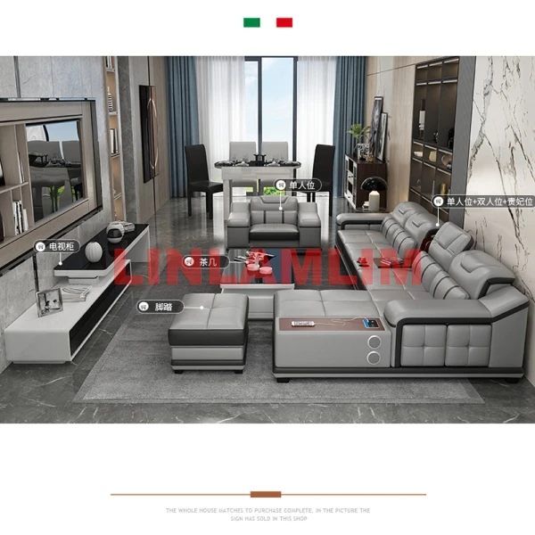 أريكة جلدية أصلية كاما الجلود الأريكة الكبيرة الأرائك أريكة نوم مجموعة أثاث غرفة المعيشة الأرائك الحديثة الفقرة سالا الاقسام أريكة - الصورة 5