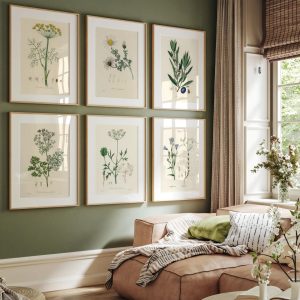 مجموعة من 6 قطع، فن الحائط، ملصقات عتيقة، طباعة نباتية، طباعة سرخس نباتي، فن الحائط الحديث بالزهور، طباعة هدية، طباعة ديكور منزلي، مناسبة لغرفة النوم، ديكور غرفة المعيشة، هدية تدشين المنزل، بدون إطار